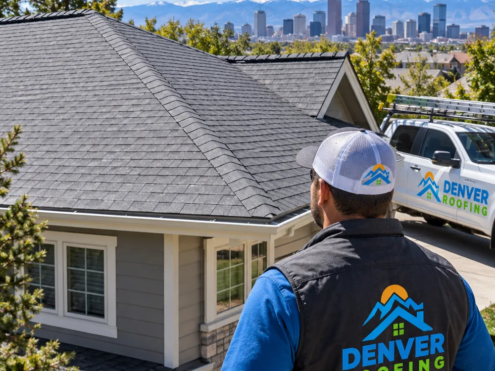 Finished residential roof with a clean ridge line, ridge vent, and uniform shingle courses